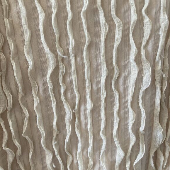 Forla Paris Women's Mini Dress Tan Floral Embellished Textured Shift Sz Sm Boho - Picture 11 of 16